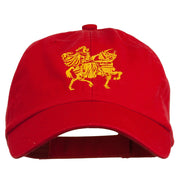 Knight on Horseback Embroidered Washed Cap