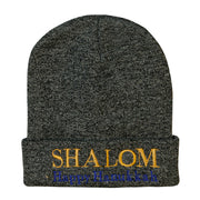 Shalom Happy Hanukkah Embroidered Long Knitted Beanie