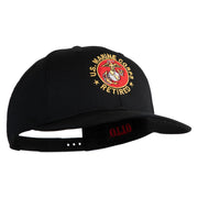 US Marine Corps Retired Emblem Embroidered Solid Cotton Twill Pro Style Cap - Black OSFM