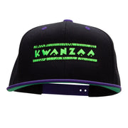 Retro Neon Green Kwanzaa Embroidered Wool Blend 2 Tone Cap