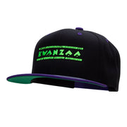 Retro Neon Green Kwanzaa Embroidered Wool Blend 2 Tone Cap