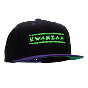 Retro Neon Green Kwanzaa Embroidered Wool Blend 2 Tone Cap