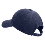 Licensed U.S. Army Veteran Flag Embroidered Washed Solid Pigment Dyed Cotton Twill Brass Buckle Cap - Navy OSFM