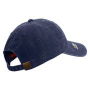 Licensed U.S. Army Veteran Flag Embroidered Washed Solid Pigment Dyed Cotton Twill Brass Buckle Cap - Navy OSFM