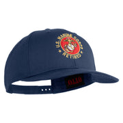 US Marine Corps Retired Emblem Embroidered Solid Cotton Twill Pro Style Cap - Navy OSFM