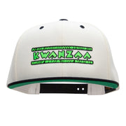 Retro Neon Green Kwanzaa Embroidered Wool Blend 2 Tone Cap