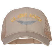 US Army Aviator Embroidered Solid Cotton Mesh Pro Cap