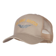 US Army Aviator Embroidered Solid Cotton Mesh Pro Cap