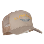 US Army Aviator Embroidered Solid Cotton Mesh Pro Cap