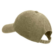 Licensed U.S. Army Veteran Flag Embroidered Washed Solid Pigment Dyed Cotton Twill Brass Buckle Cap - Khaki OSFM