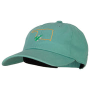 Oklahoma Mistletoe with Map Embroidered Unstructured Washed Cap