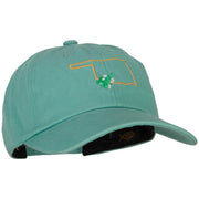 Oklahoma Mistletoe with Map Embroidered Unstructured Washed Cap