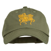 Knight on Horseback Embroidered Washed Cap