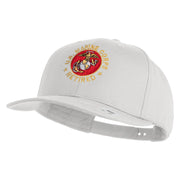 US Marine Corps Retired Emblem Embroidered Solid Cotton Twill Pro Style Cap - White OSFM