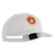 US Marine Corps Retired Emblem Embroidered Solid Cotton Twill Pro Style Cap - White OSFM