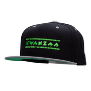 Retro Neon Green Kwanzaa Embroidered Wool Blend 2 Tone Cap