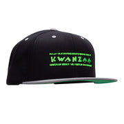 Retro Neon Green Kwanzaa Embroidered Wool Blend 2 Tone Cap