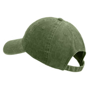 Licensed U.S. Army Veteran Flag Embroidered Washed Solid Pigment Dyed Cotton Twill Brass Buckle Cap - Olive OSFM