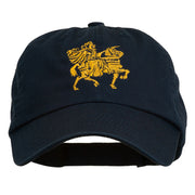 Knight on Horseback Embroidered Washed Cap