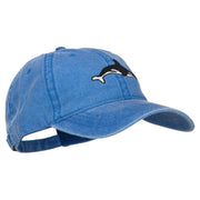 Killer Whale Embroidered Washed Cotton Cap