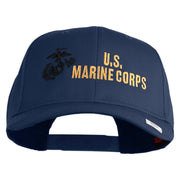 US Marine Corps Design Embroidered Solid Cotton Twill Pro Style Cap - Navy OSFM