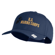 US Marine Corps Design Embroidered Solid Cotton Twill Pro Style Cap - Navy OSFM