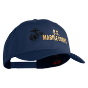 US Marine Corps Design Embroidered Solid Cotton Twill Pro Style Cap - Navy OSFM