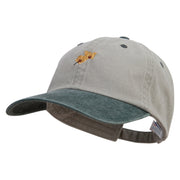 Orchid Flower Embroidered Pigment Dyed Wash Cap - Beige-Green OSFM