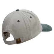 Orchid Flower Embroidered Pigment Dyed Wash Cap - Beige-Green OSFM