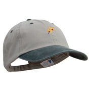 Orchid Flower Embroidered Pigment Dyed Wash Cap - Beige-Green OSFM