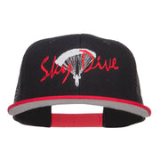 Sky Dive Embroidered Snapback Mesh Cap