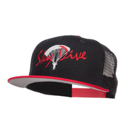 Sky Dive Embroidered Snapback Mesh Cap