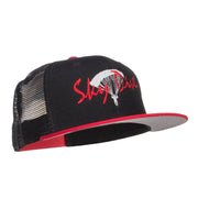 Sky Dive Embroidered Snapback Mesh Cap