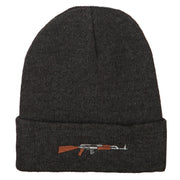 AK-47 Rifle Embroidered Long Knitted Beanie