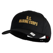 US Marine Corps Design Embroidered Solid Cotton Twill Pro Style Cap - Black OSFM