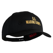 US Marine Corps Design Embroidered Solid Cotton Twill Pro Style Cap - Black OSFM
