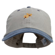 Orchid Flower Embroidered Pigment Dyed Wash Cap - Beige-Navy OSFM