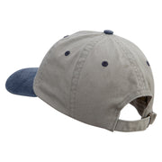Orchid Flower Embroidered Pigment Dyed Wash Cap - Beige-Navy OSFM