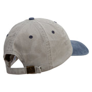 Orchid Flower Embroidered Pigment Dyed Wash Cap - Beige-Navy OSFM