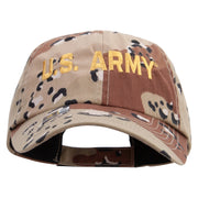 Licensed Golden US Army Embroidered Enzyme Washed Camo Cap - Desert OSFM