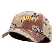 Licensed Golden US Army Embroidered Enzyme Washed Camo Cap - Desert OSFM