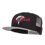 Sky Dive Embroidered Snapback Mesh Cap