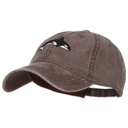 Killer Whale Embroidered Washed Cotton Cap