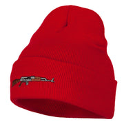 AK-47 Rifle Embroidered Long Knitted Beanie