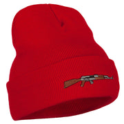 AK-47 Rifle Embroidered Long Knitted Beanie