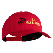 US Marine Corps Design Embroidered Solid Cotton Twill Pro Style Cap - Red OSFM