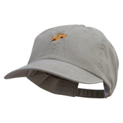 Orchid Flower Embroidered Pigment Dyed Wash Cap - Putty OSFM