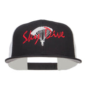 Sky Dive Embroidered Snapback Mesh Cap