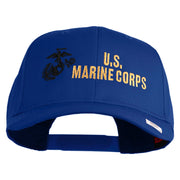 US Marine Corps Design Embroidered Solid Cotton Twill Pro Style Cap - Royal OSFM