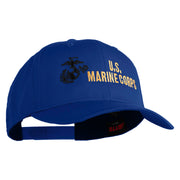 US Marine Corps Design Embroidered Solid Cotton Twill Pro Style Cap - Royal OSFM